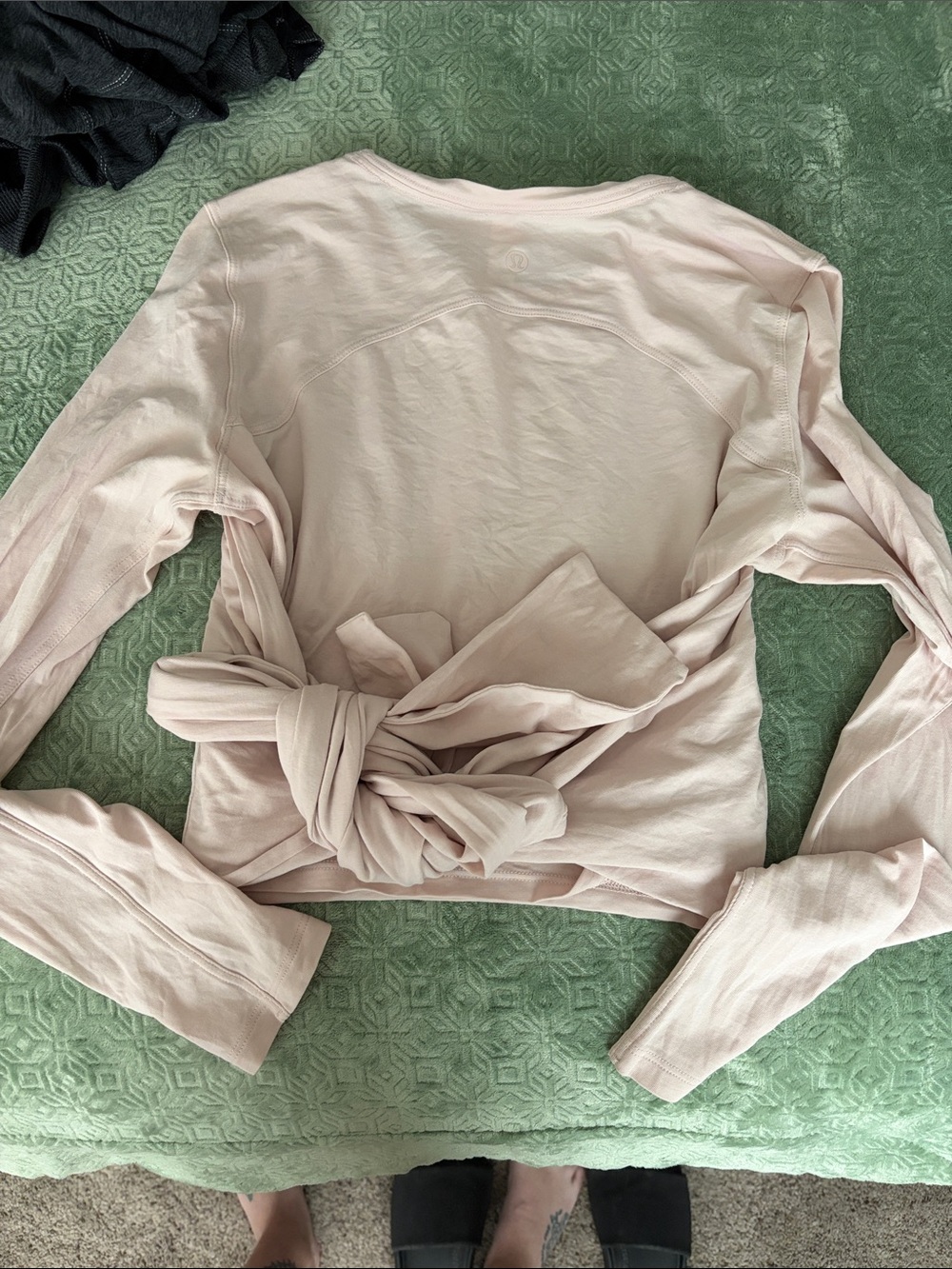 Lululemon Light Pink Long Sleeve Wrap Top - Casual Layer - Picture 3 of 4